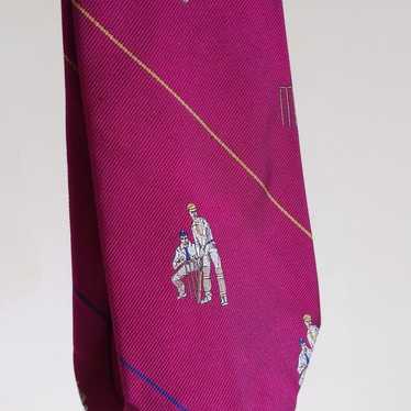 Vintage Polo Ralph Lauren Silk Tie, Magenta Cricke