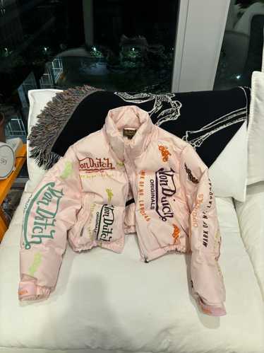 Von Dutch PINK VON DUTCH CROP PUFFER JACKET