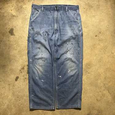 Vintage 70s Sears Roebucks Blue Carpenter Jeans 3… - image 1