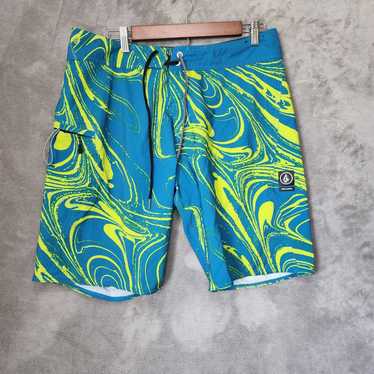 Volcom Volcom Men's 33 Abstract Board Shorts Blue… - image 1