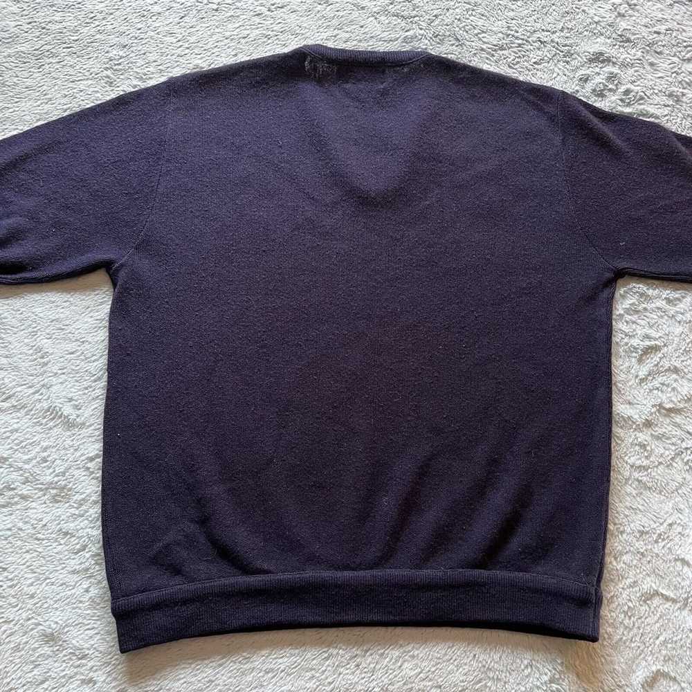 Lacoste Izod Vintage Sweater Rare V-Neck Navy Blu… - image 2