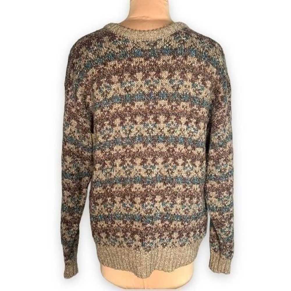 Vintage Michael Morgan Sweater Tonal Tan Turquois… - image 10