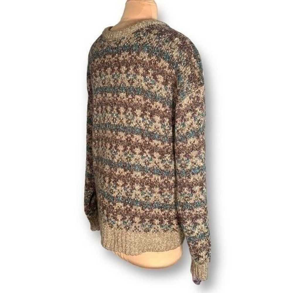 Vintage Michael Morgan Sweater Tonal Tan Turquois… - image 5