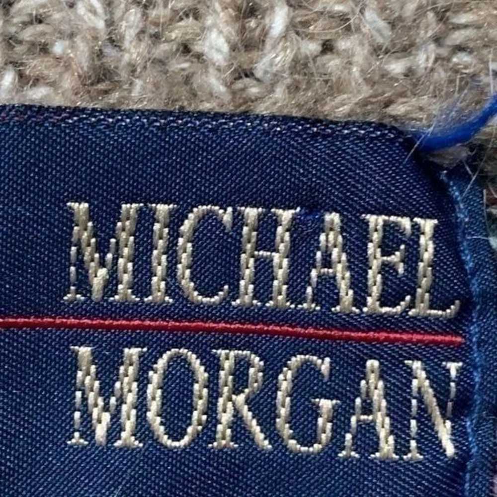 Vintage Michael Morgan Sweater Tonal Tan Turquois… - image 8