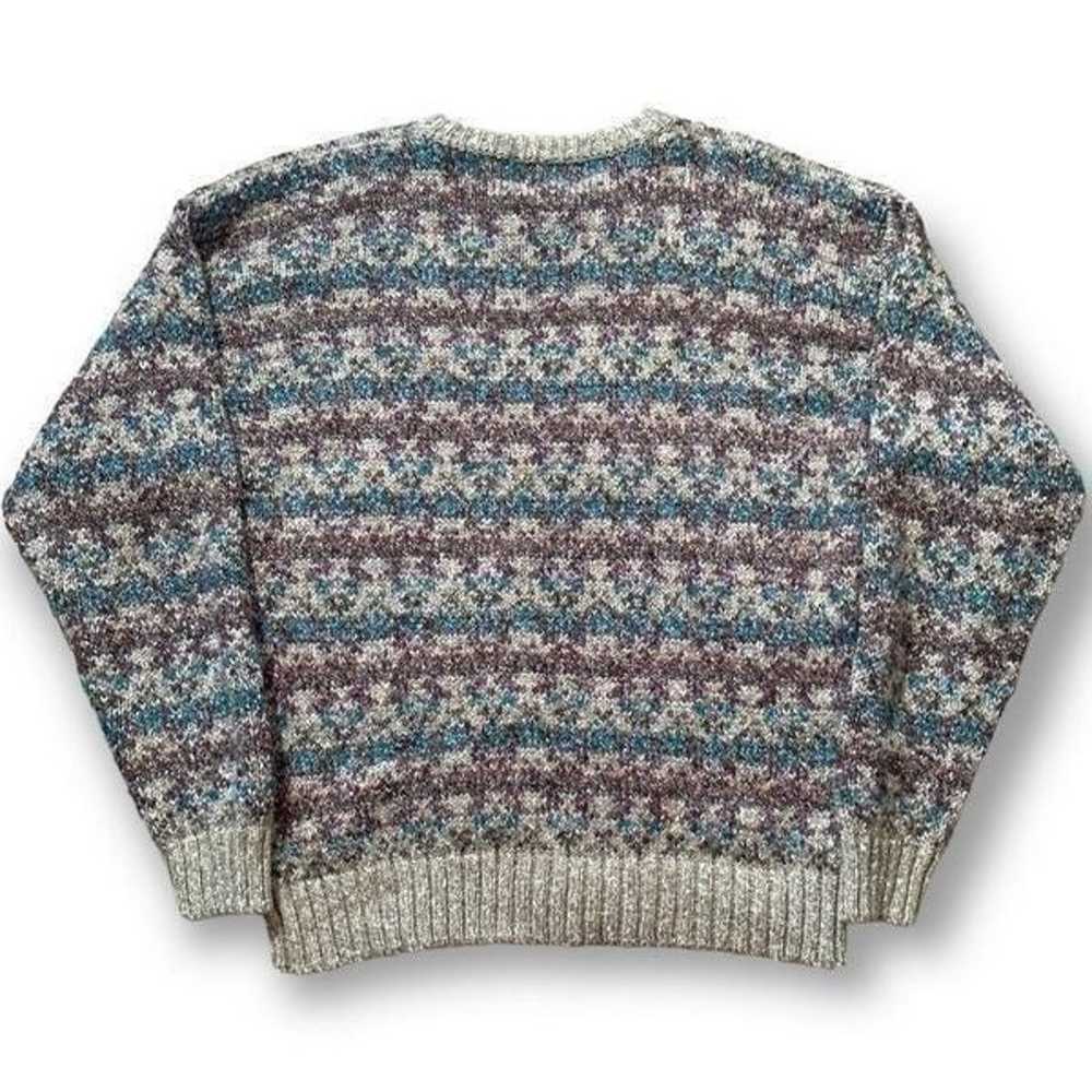 Vintage Michael Morgan Sweater Tonal Tan Turquois… - image 9