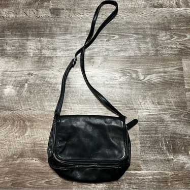 Margot Black Leather Crossbody Bag
