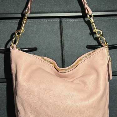 Coach light pink pebbled leather shoulder bag