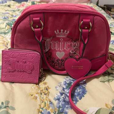 Juicy Couture hot pink bowler bag and wallet