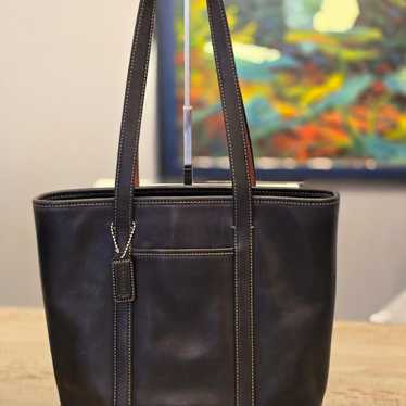 Coach 7468 Vintage Hampton Black Leather Carryall selling Handbag