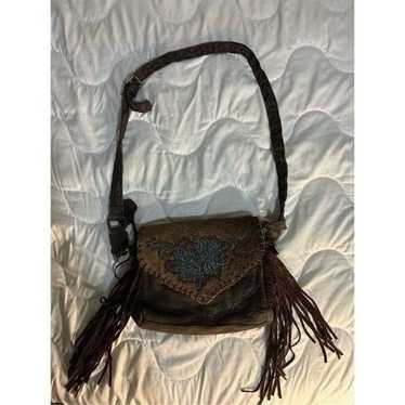 Myra Leather and Cowhide Purse