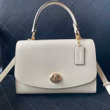 Coach Tilly Top Handle Satchel in White/ Chalk