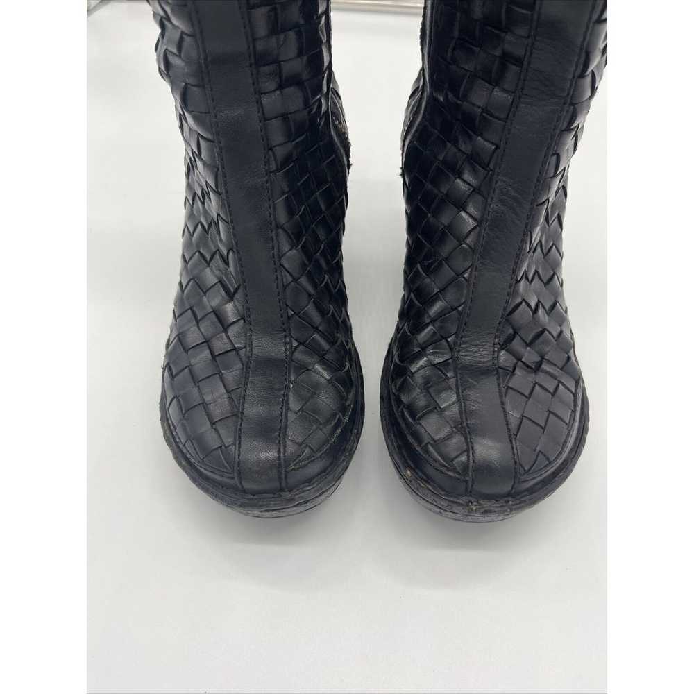 Born Knee High Black Boots Women’s 6 Leather Weav… - image 4