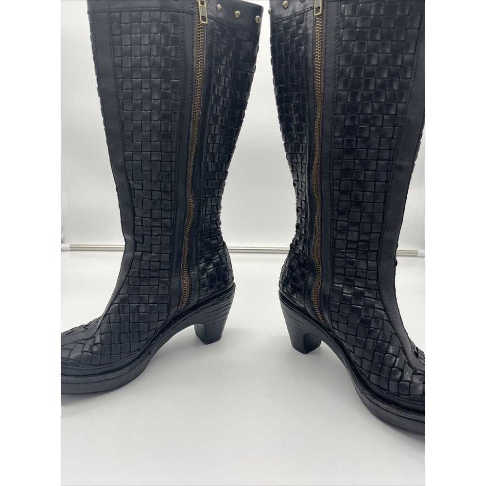 Born Knee High Black Boots Women’s 6 Leather Weav… - image 6