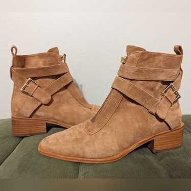 Linea Paolo Valona Tan Suede Booties Size 9