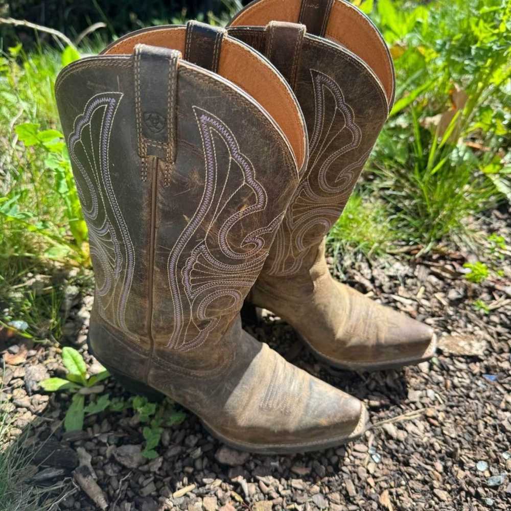Ariat Round up D toe western boots - image 1