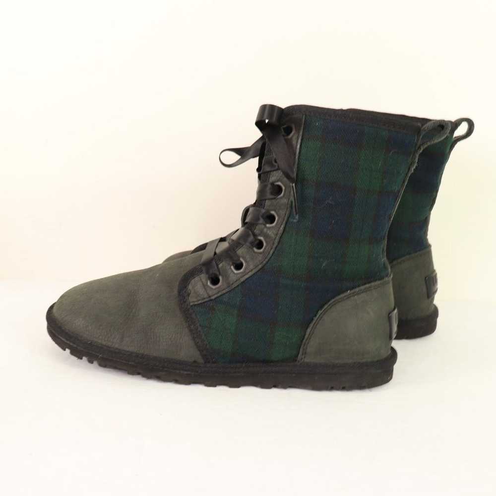 Ugg Jaxen Plaid Shearling Leather Lace Up Ankle B… - image 2