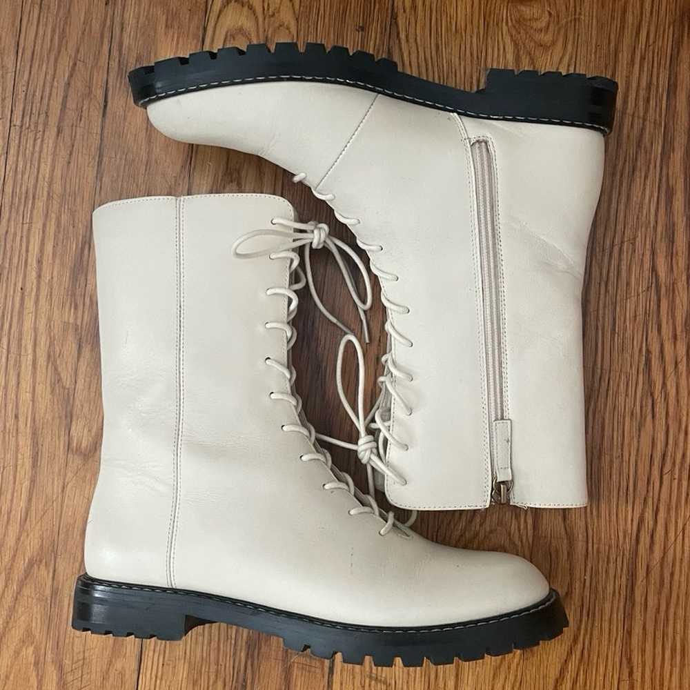 J Crew Gwen Lug Sole Leather Combat Boots 7.5 Lac… - image 2