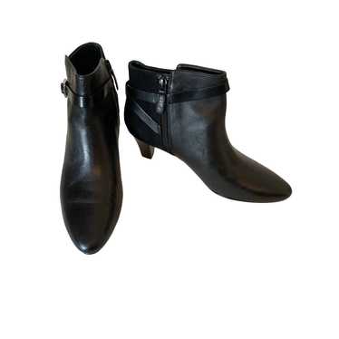 Cole Haan Sylvan leather & suede heeled booties bl