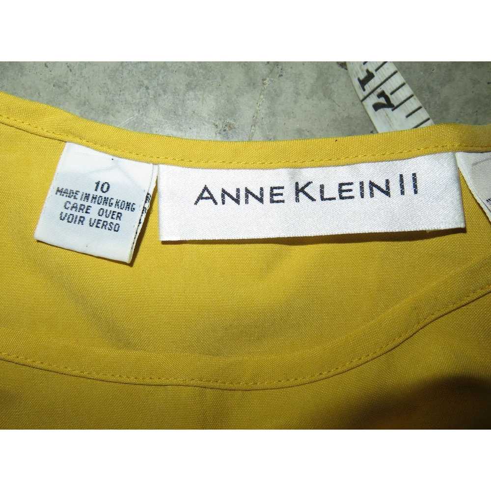 Anne Klein Anne Klein Yellow 100% Silk Sleeveless… - image 9