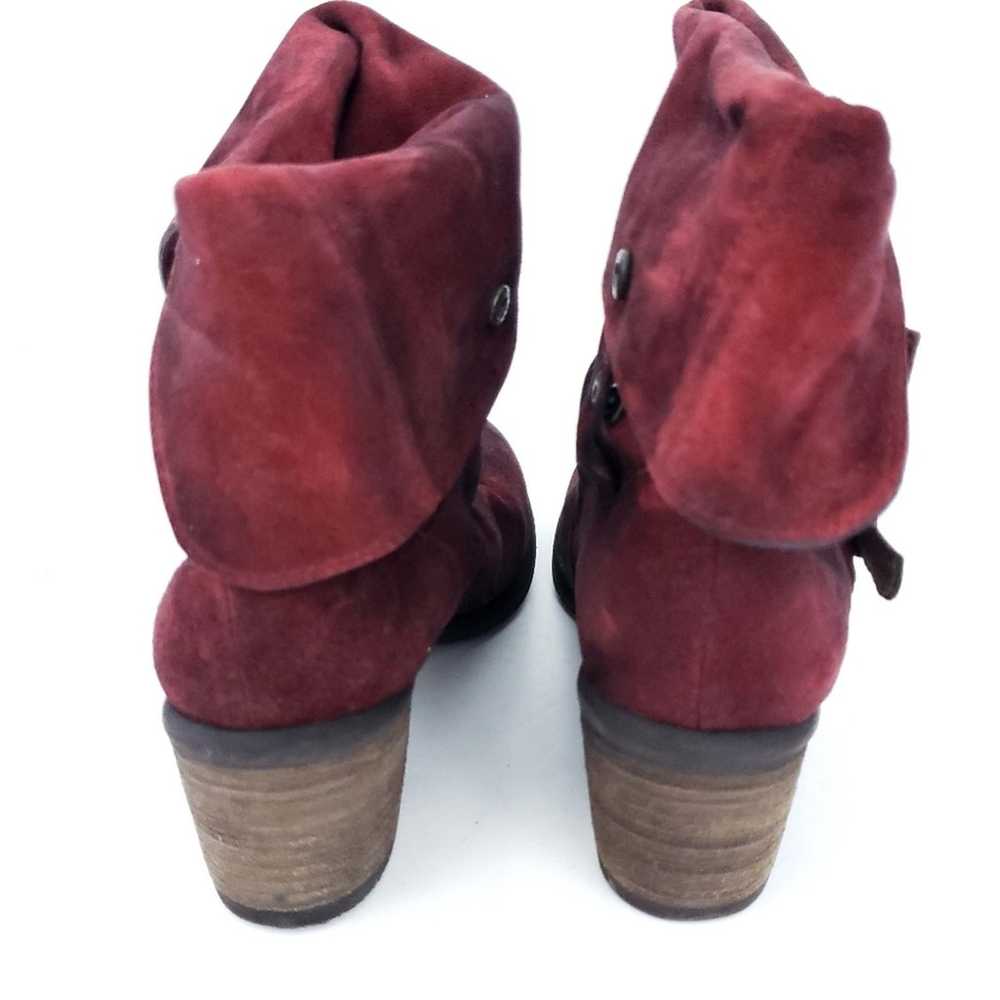 Donald J. Pliner Suede Boots Booties Red 8M Burgu… - image 7