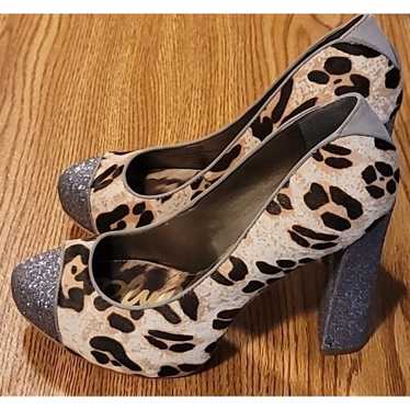 SAM EDELMAN Frances Calf Hair Animal print Block … - image 1