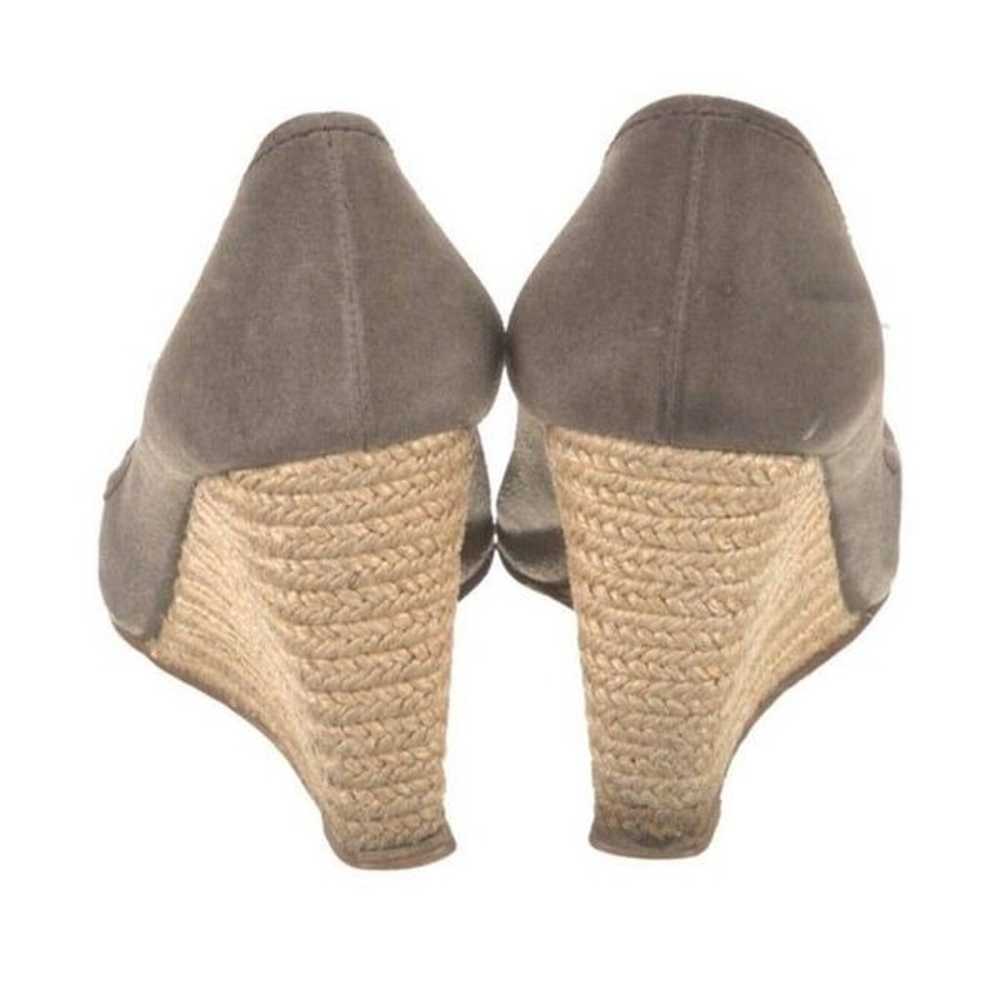 Prada authentic Gray Peep Toe Suede Leather Wedge… - image 4