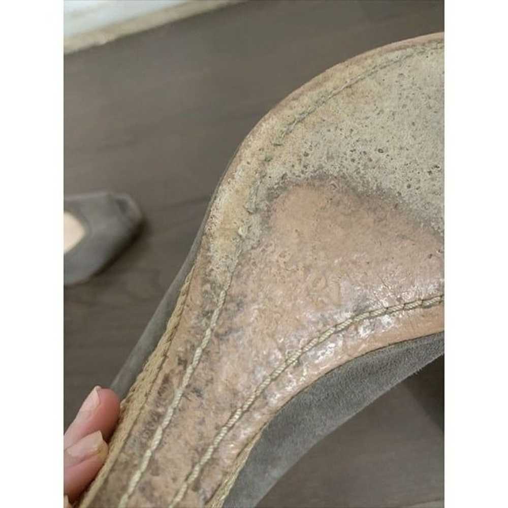 Prada authentic Gray Peep Toe Suede Leather Wedge… - image 7