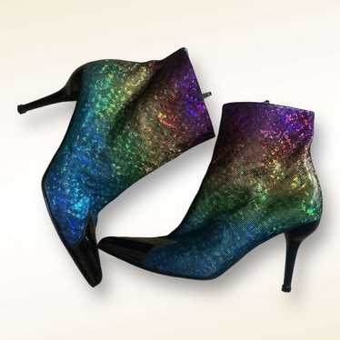 Rainbow Pride Hologram Stiletto Boots size 8.5