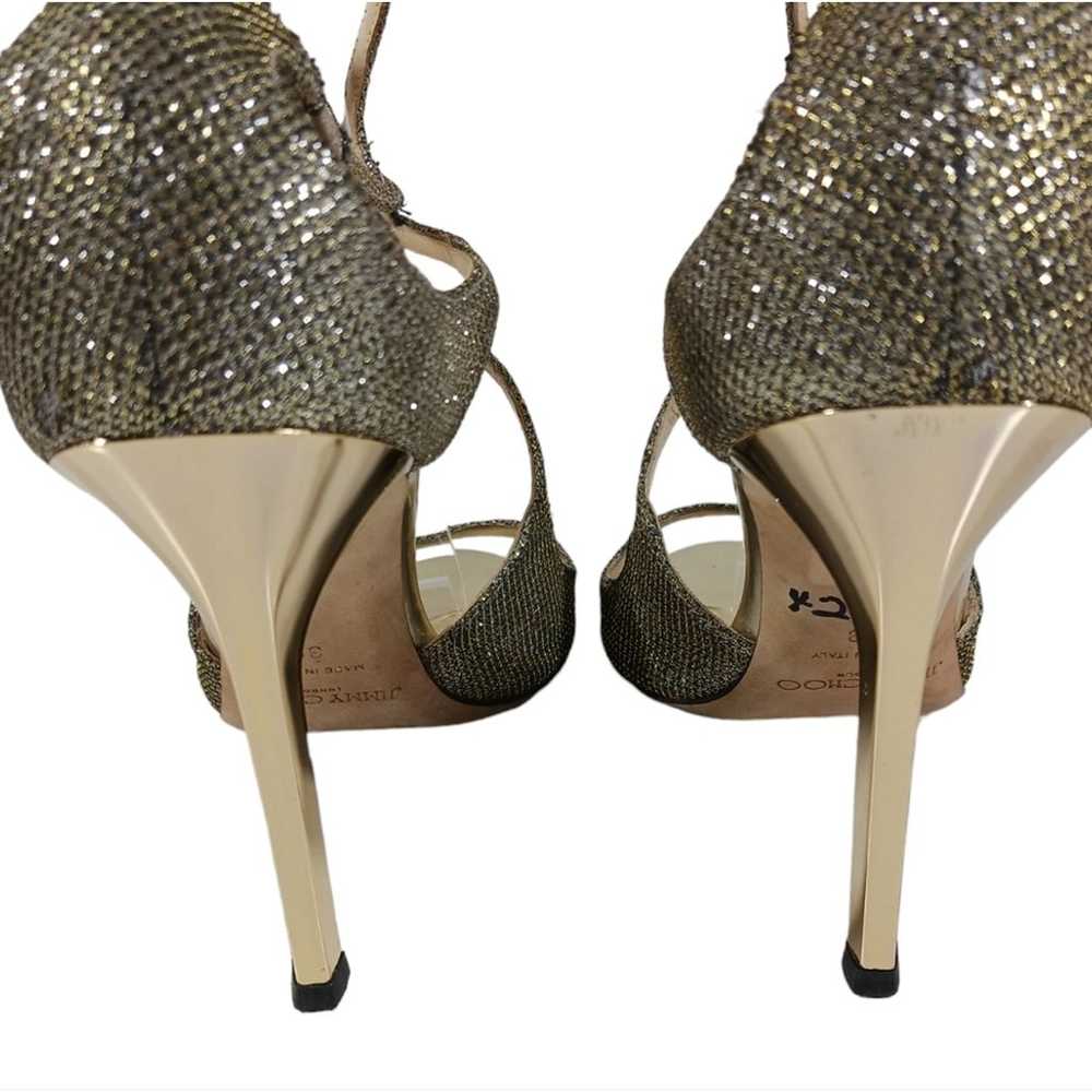 S2431 $850 Jimmy Choo Ivette Lame Glitter Heels s… - image 11