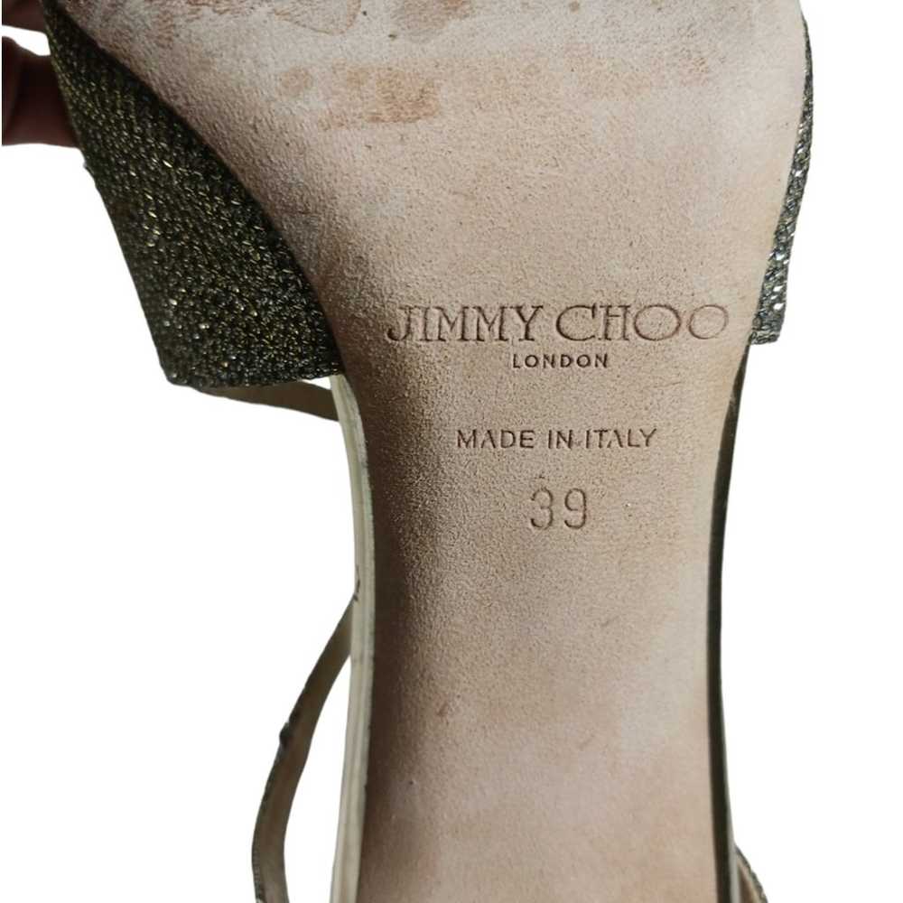 S2431 $850 Jimmy Choo Ivette Lame Glitter Heels s… - image 8