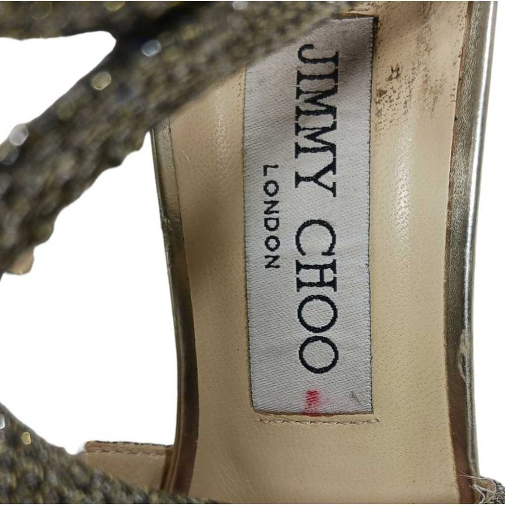 S2431 $850 Jimmy Choo Ivette Lame Glitter Heels s… - image 9