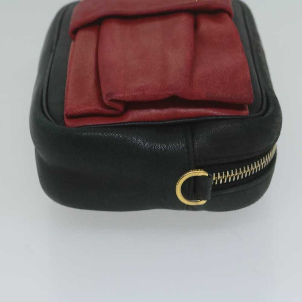 Prada PRADA Shoulder Bag Leather Black Red Auth 6… - image 3