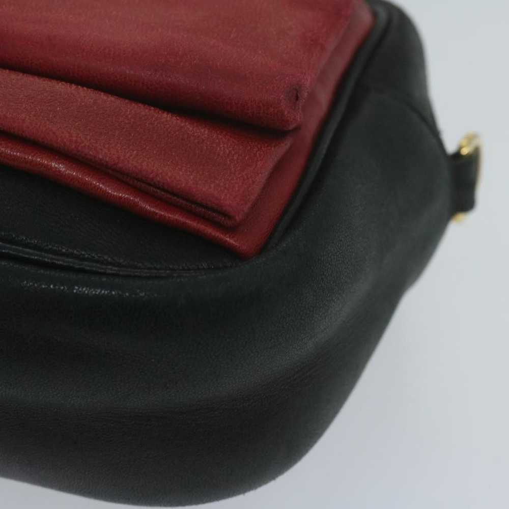 Prada PRADA Shoulder Bag Leather Black Red Auth 6… - image 7