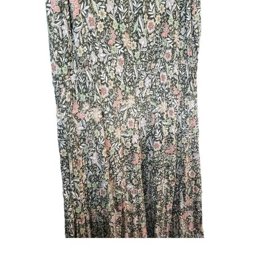 J.JILL TIERED LONG MAXI floral dress MOSS WALLFLO… - image 10