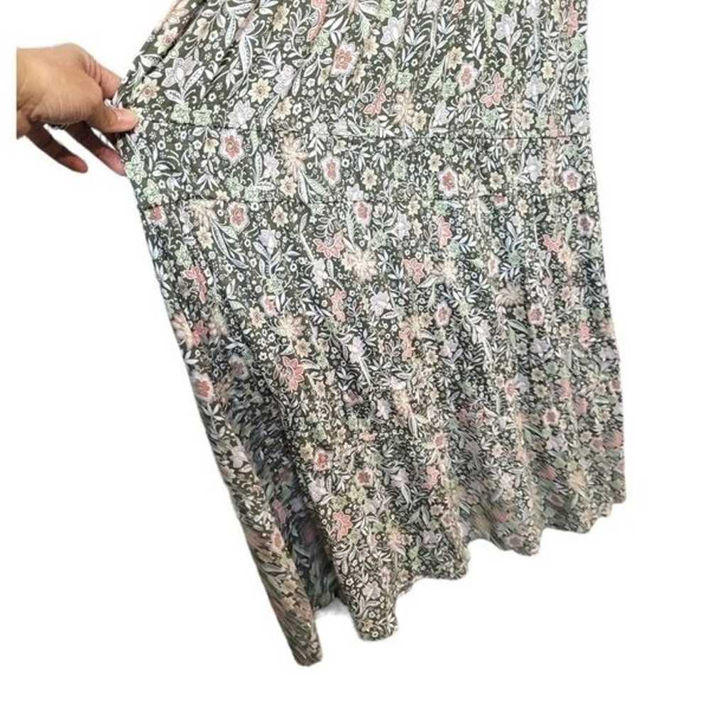 J.JILL TIERED LONG MAXI floral dress MOSS WALLFLO… - image 5