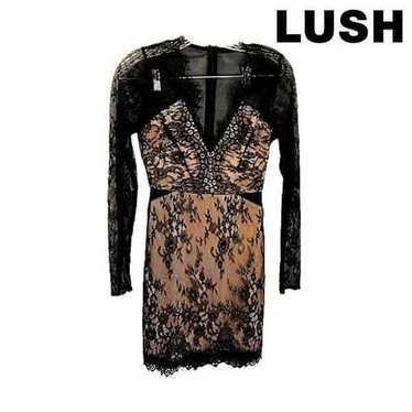 LUSH Women's Elegant Sultry Black Floral Lace and 
