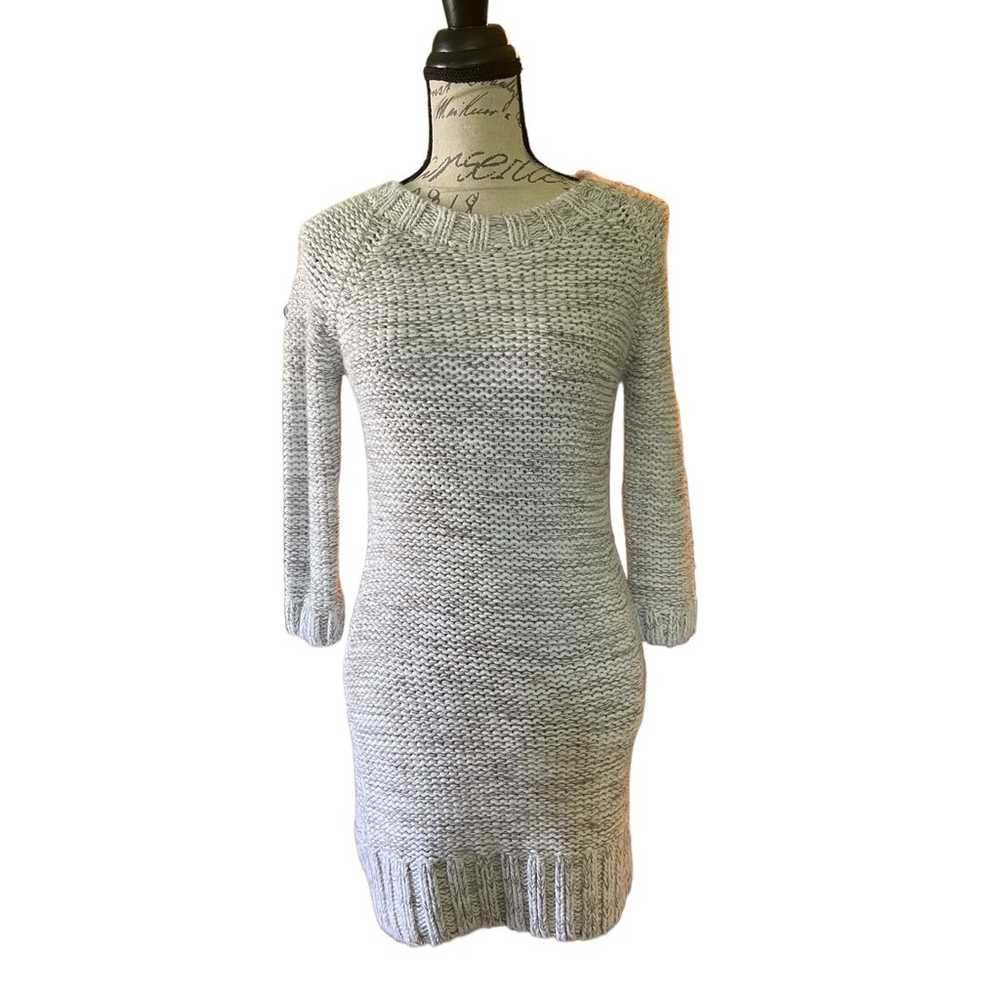 Zara Knit Cream Brown Short Sweater Dress Size Me… - image 1