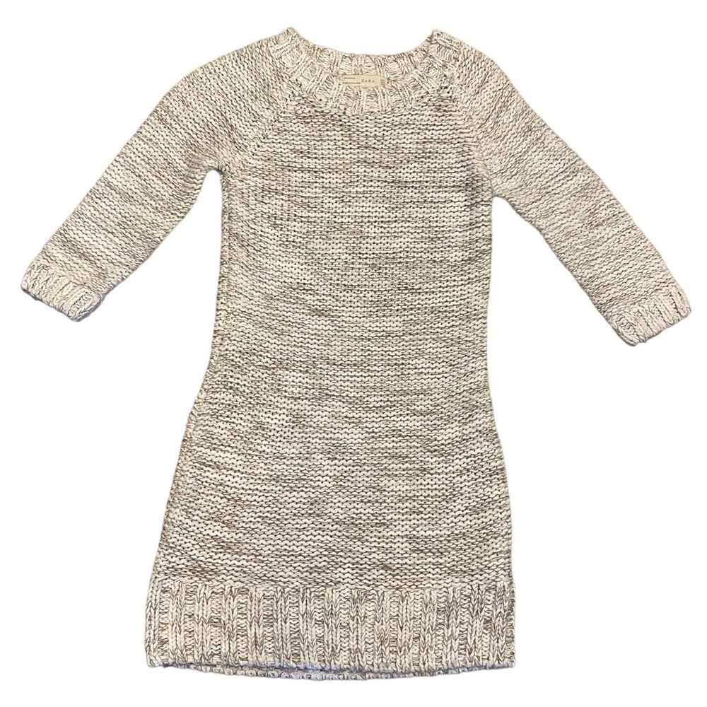 Zara Knit Cream Brown Short Sweater Dress Size Me… - image 2