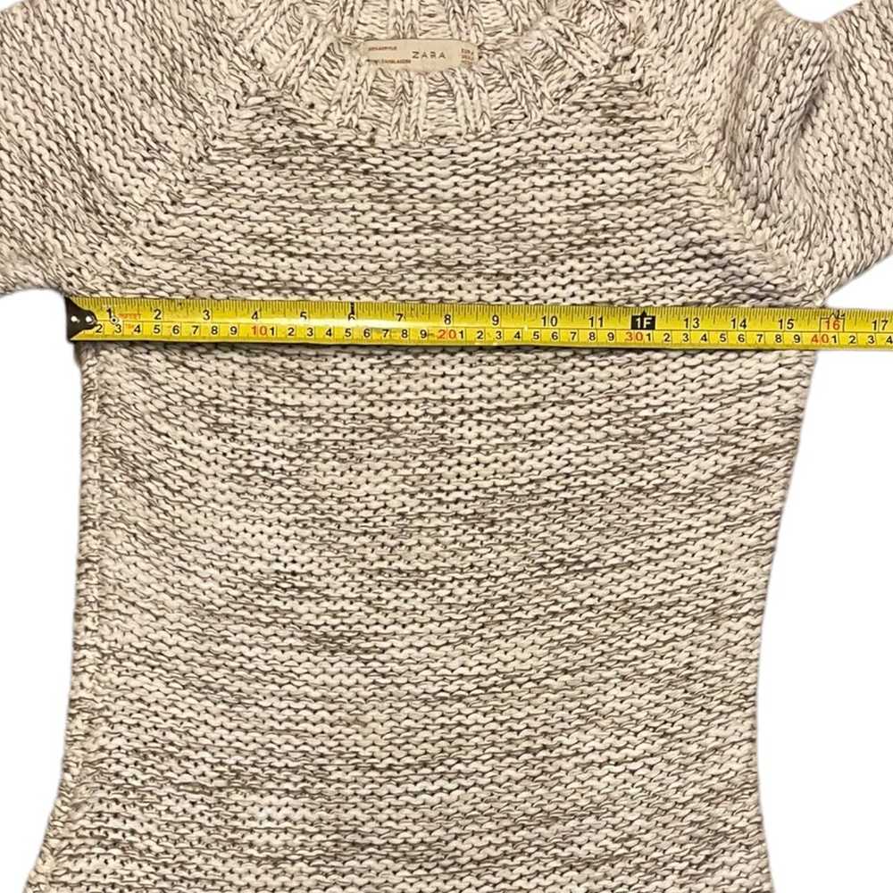 Zara Knit Cream Brown Short Sweater Dress Size Me… - image 4