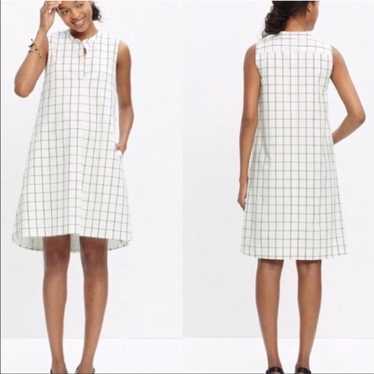 Madewell Windowpane Black & White Shift Dress size