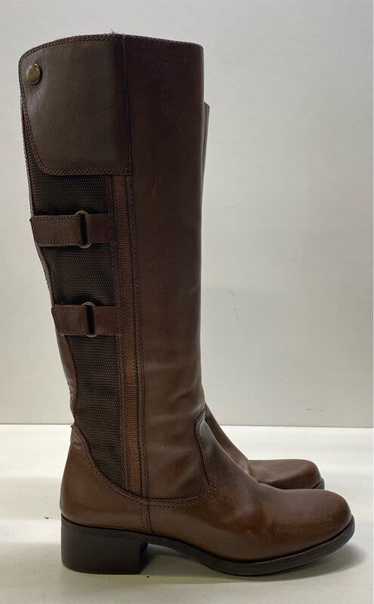 Franco Sarto Leather Buckle Riding Boots Brown 6.5
