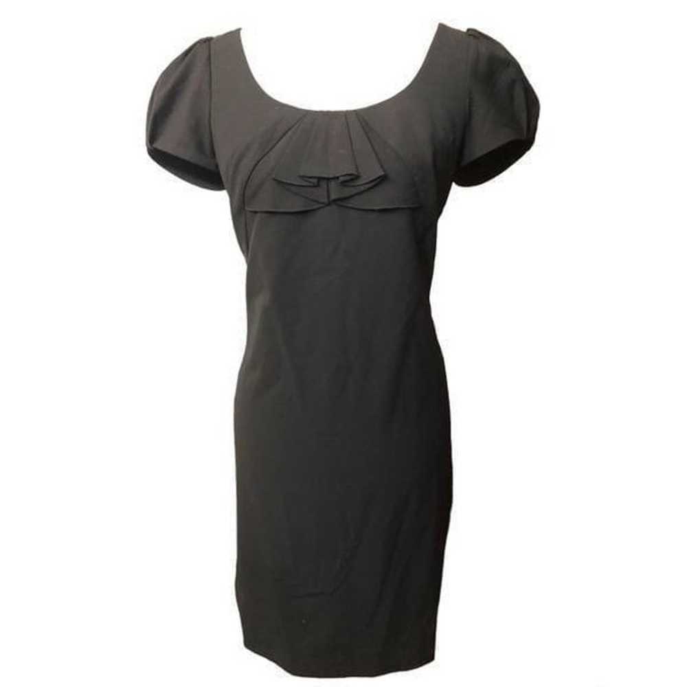 Ann Taylor Black Cap Sleeve Ruffle Shift Dress Ca… - image 1