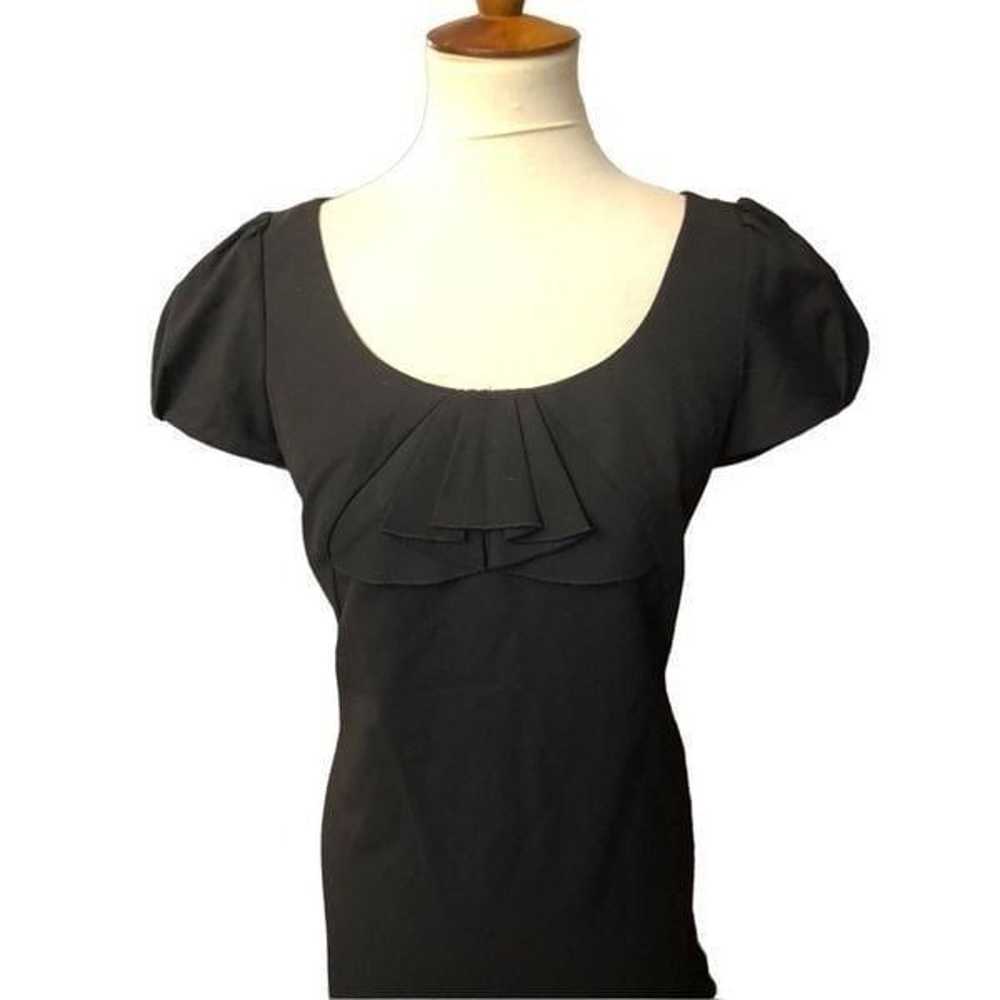 Ann Taylor Black Cap Sleeve Ruffle Shift Dress Ca… - image 2