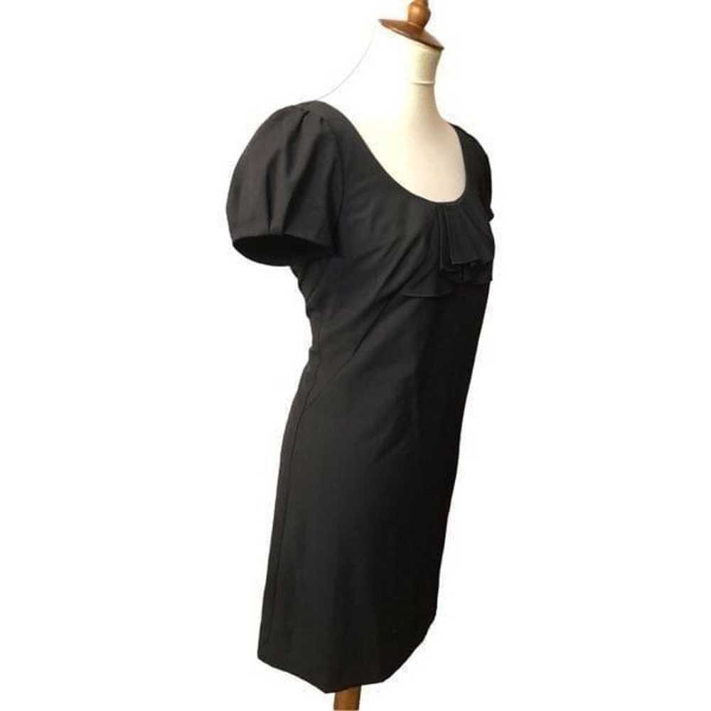 Ann Taylor Black Cap Sleeve Ruffle Shift Dress Ca… - image 3