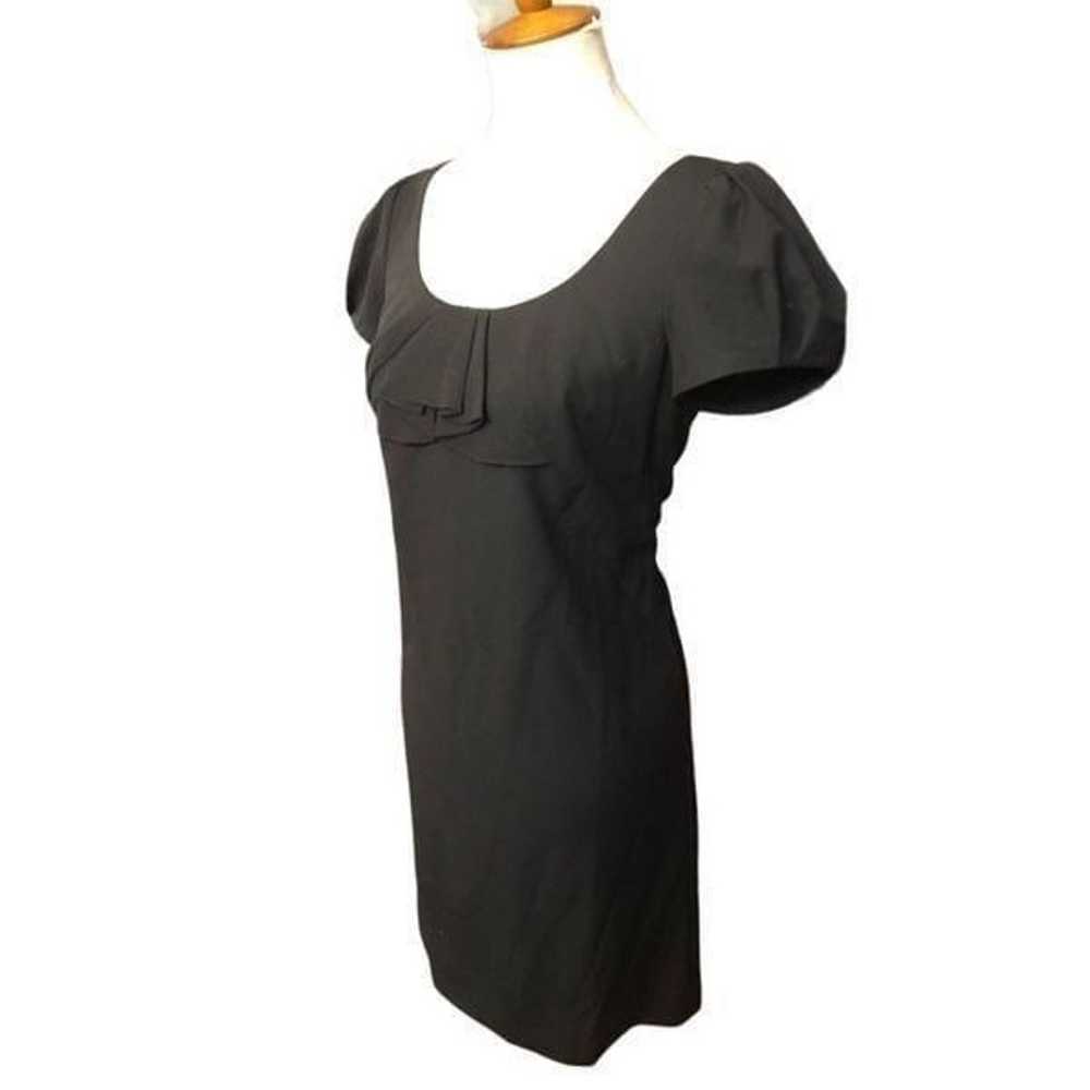 Ann Taylor Black Cap Sleeve Ruffle Shift Dress Ca… - image 4