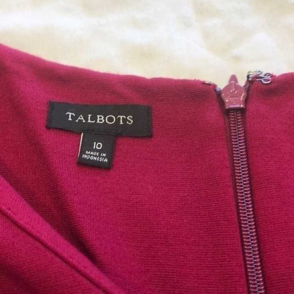 Talbots dress pink red scoop neck back zip 3/4 wi… - image 4
