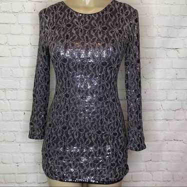 MM Couture Long Sleeve Sequin Dress