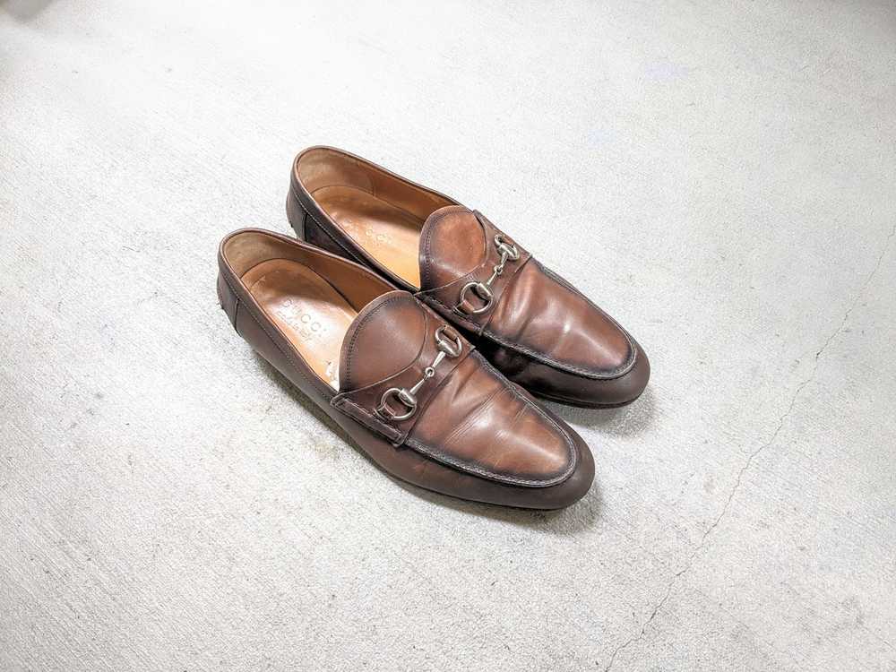 Gucci × Vintage Gucci Horsebit Loafers Brown Leat… - image 1