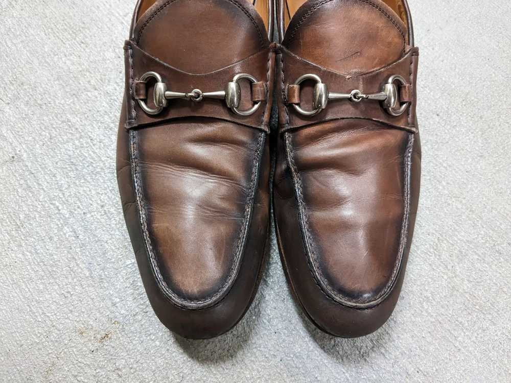 Gucci × Vintage Gucci Horsebit Loafers Brown Leat… - image 5