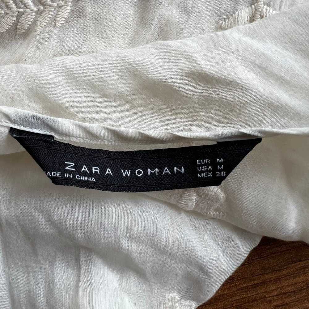 ZARA Eyelet Lace Ivory White Mini Dress Semi Sheer - image 6
